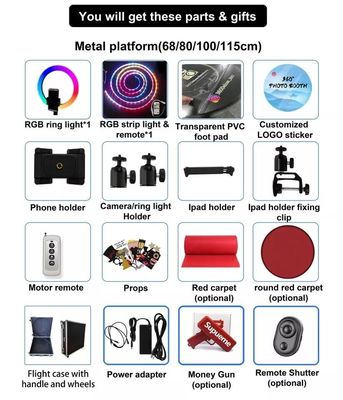 Gro互換デバイス 115cm 360 ケースと緊急制御の写真ブースマシン
