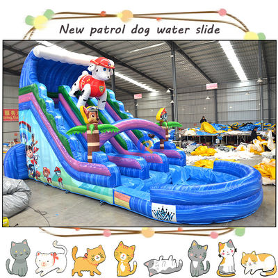 3D パウ-パトロール 充気水スライドとプール ダブルレーンデザインで子供たちを楽しませてください