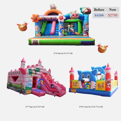 子供の遊び場 PVCビニールタランプリンの使用からスライドで充電式跳ね返し家