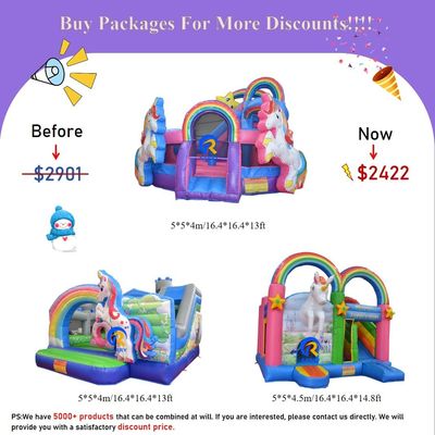 子供の遊び場 PVCビニールタランプリンの使用からスライドで充電式跳ね返し家