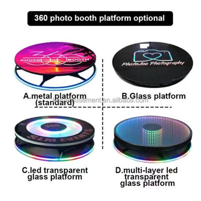 360 ビデオ フォトブース オートマティック LED マジック ミラー Ipad 360 フォトブース マシン 115cm