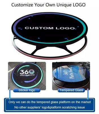 360 ビデオ フォトブース オートマティック LED マジック ミラー Ipad 360 フォトブース マシン 115cm
