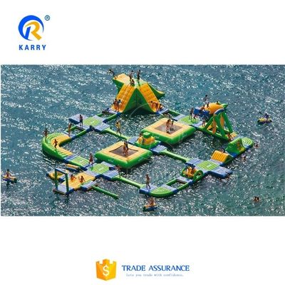 商用水上公園 浮遊設備 デジタル印刷付きの充気式水上公園