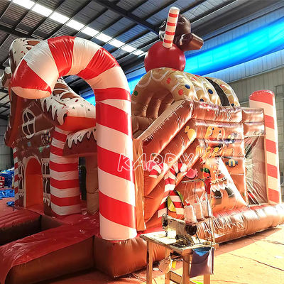 クリスマス・アミューズメントパーク 商用 跳ね返る城 コンボ障害物コース 充気式ドライスライド