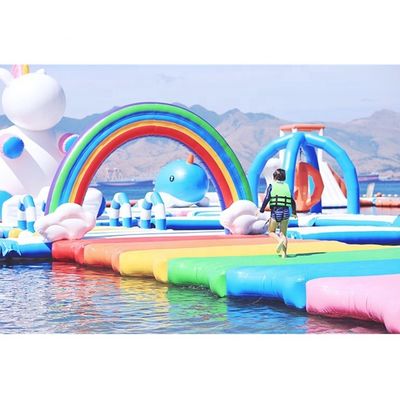 家族 全員 の ため の 彩り 鮮やかな ユニコーン 充電式 水上 公園 を 放つ
