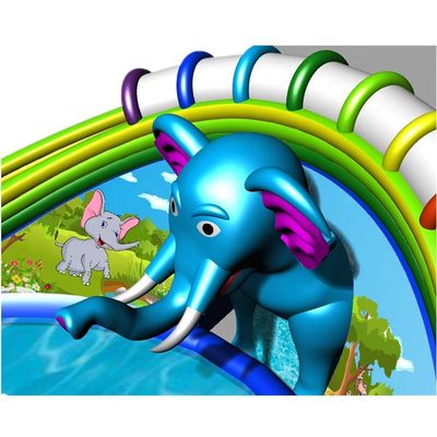 24*18mまたはカスタマイズされたサイズ 可愛い赤ちゃんゾウ 膨張式障害物ゲーム 水遊び場