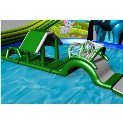 24*18mまたはカスタマイズされたサイズ 可愛い赤ちゃんゾウ 膨張式障害物ゲーム 水遊び場