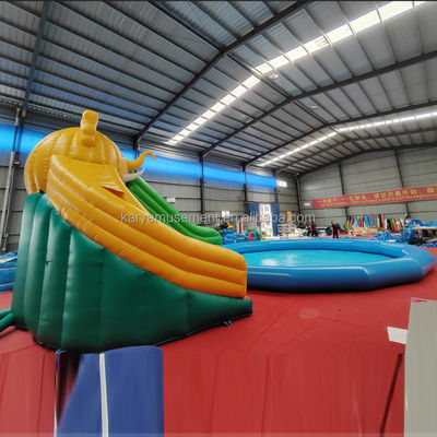 オーダーメイド カラー PVC 象 テーマ 遊園地用 充気水上公園 コンボ スライド