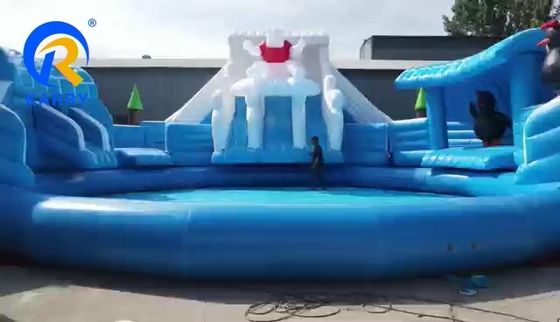 オーバーサイズ プール 月歩 子供と大人のための水上公園 氷熊水上スライド