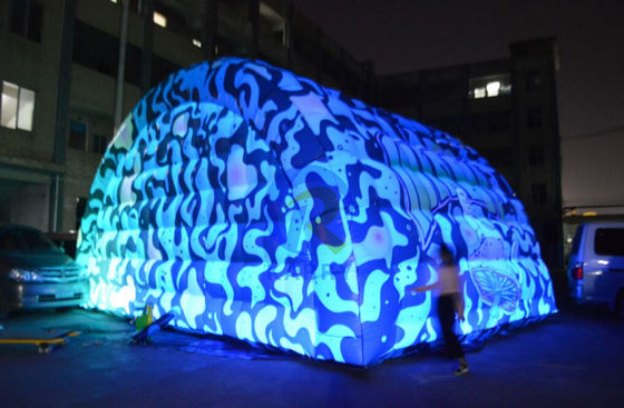 アウトドア遊び場 イベント宣伝のためのカラフルなLED充気トンネルエントランステント