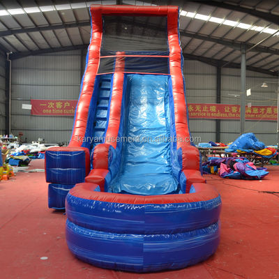 商用充気水遊び 9x3m またはプールとスライドのカスタムサイズウォーターパーク