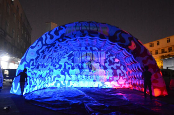 アウトドア遊び場 イベント宣伝のためのカラフルなLED充気トンネルエントランステント