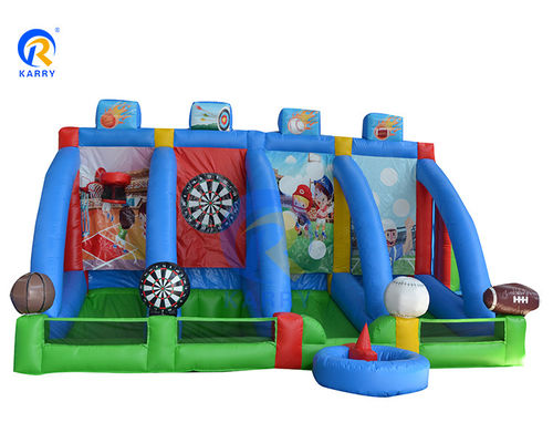 インタラクティブな射撃スポーツゲーム アリーナ PVC 屋外充気カーニバル 4 in 1 ボールゲーム