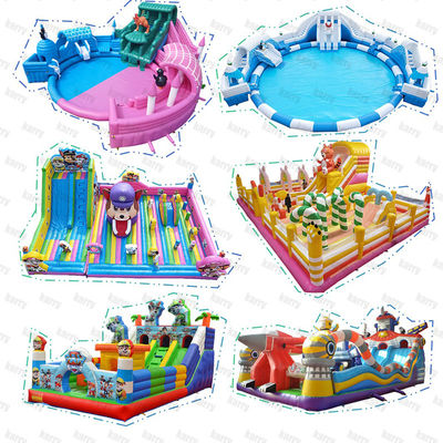 Unisex Water Fun 2024 ポータブルスライドと城付きカスタム充気水上公園