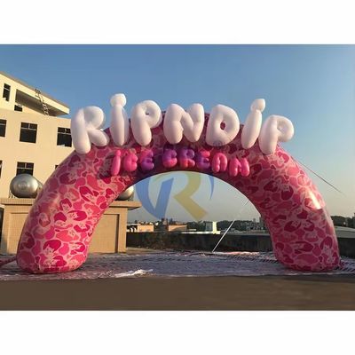 オーダーメイド 企業イベント イルカテーマの広告付き 屋外充気アーチ