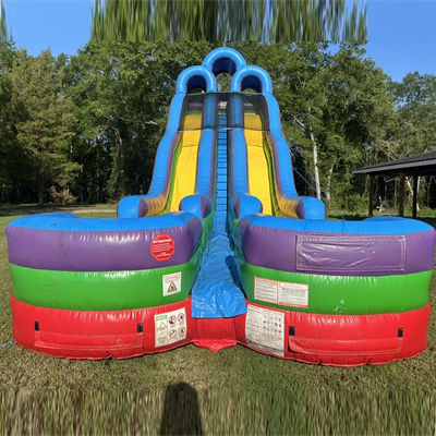 2つの小さなプールと修理キットを含むカスタマイズ可能なダブルウォータースライドプール