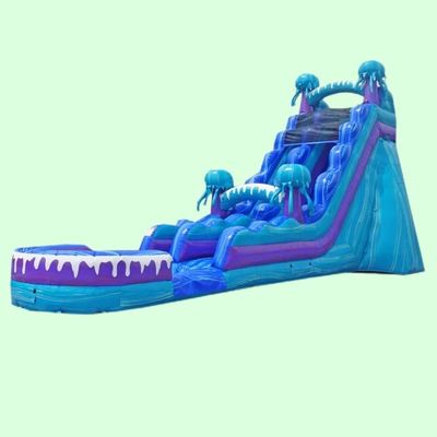 アウトドアパーク 娯楽設備 36フィート プール付きのカラフルな水上スライド