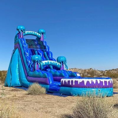 アウトドアパーク 娯楽設備 36フィート プール付きのカラフルな水上スライド