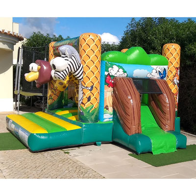 カスタムロゴ プリント ミニ 商業用 PVC サファリ 充気式 少年用のバウンサーハウス