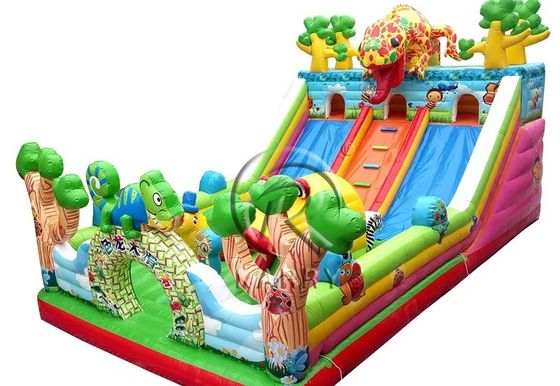 ユニセックス 子供のための充気式 楽しい都市 ディノ テーマ パーティーのイベントのための跳ね上がる家 スライド