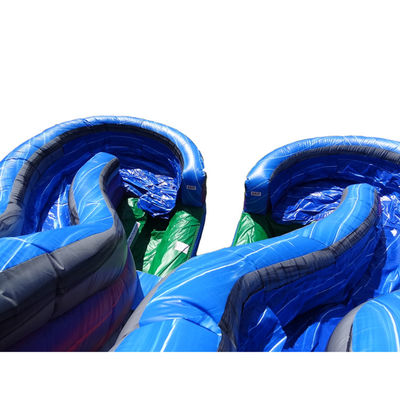 バックヤード 楽しい 2 レーン 濡れ スリップ と 0.55mm Plato PVC の 大きな 膨らませられる 水スライド