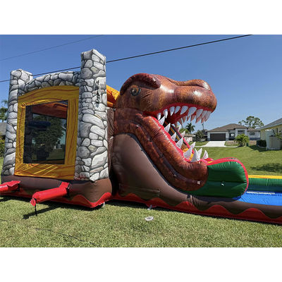 パーティーのレンタ 必須 カスタマイズ 受付 ジュラシック恐竜 テーマ 商業用 PVC 膨らませられるスライド付き跳ね上がる家