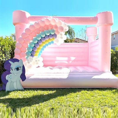 カスタムサイズ ホワイト ムーンウォーク 吹き込みバウンサー PVC バウンシーキャッスル パステル色