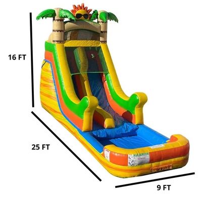 2-4歳児の必需品 充気式 壁を登る 水スライド プールと太陽
