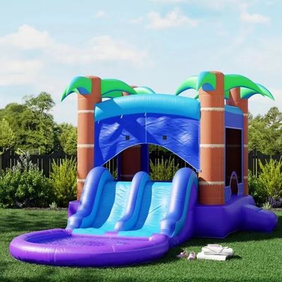 子供と大人のためのバスケットボールフック付きのPVC充電式水上スライド 5-7歳