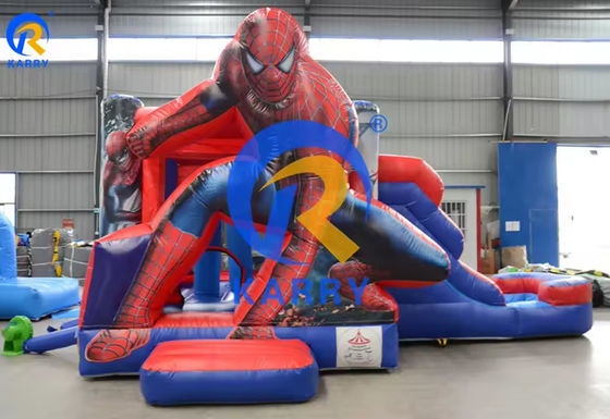 スパイダーマン城 スライド コンボ 商用充気型遊園地のプール
