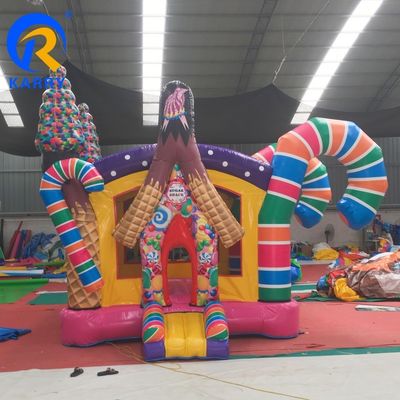 ユニセックス 充気式 幼児 跳ね返り屋 ポータブル キャンディーハウス PVC 跳ね返り城 吹き風機付き