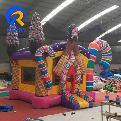 ユニセックス 充気式 幼児 跳ね返り屋 ポータブル キャンディーハウス PVC 跳ね返り城 吹き風機付き