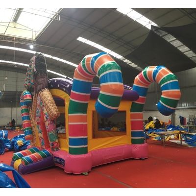 ユニセックス 充気式 幼児 跳ね返り屋 ポータブル キャンディーハウス PVC 跳ね返り城 吹き風機付き