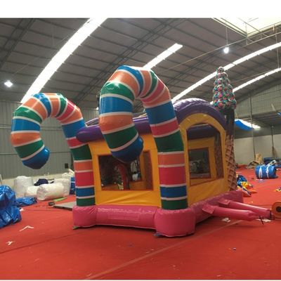 ユニセックス 充気式 幼児 跳ね返り屋 ポータブル キャンディーハウス PVC 跳ね返り城 吹き風機付き
