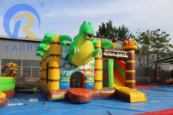 特徴 ポータブル 子供のパーティー ジャンプ 恐竜テーマのスライド付き跳ね返る城