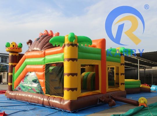 特徴 ポータブル 子供のパーティー ジャンプ 恐竜テーマのスライド付き跳ね返る城