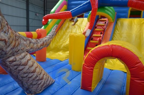 最も人気のある屋外のおもちゃジャンプ城 新しくデザインされた恐竜テーマパーク 城