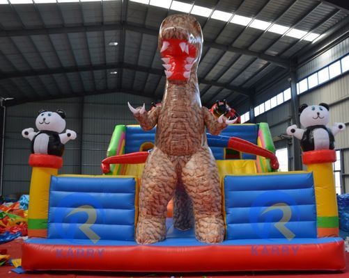最も人気のある屋外のおもちゃジャンプ城 新しくデザインされた恐竜テーマパーク 城