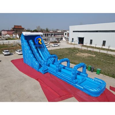 18x4.5x7m アウトドア ダブルスライド 充気式水スライド プール コンボ 大型拡張スライド