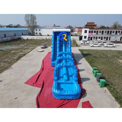 18x4.5x7m アウトドア ダブルスライド 充気式水スライド プール コンボ 大型拡張スライド