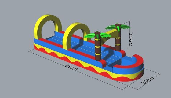 0.55mm PVCタール平滑り スライド パームツリー 商業用 充電式 水滑り スライド 大人用