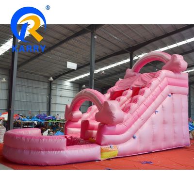 ポータブル 純ピンク 水スライド プール 跳び屋 跳び城