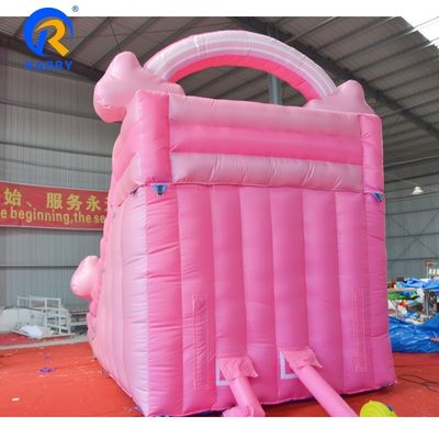 ポータブル 純ピンク 水スライド プール 跳び屋 跳び城