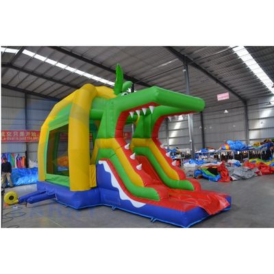 子供用の充電式バウンサースライド コンボ 小さなジャングル クロコダイル城 面白いスライド