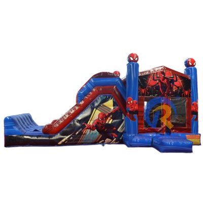 Unisex スパイダーマン 水吹きバウンサー スライド コンボ 湿/乾オプション