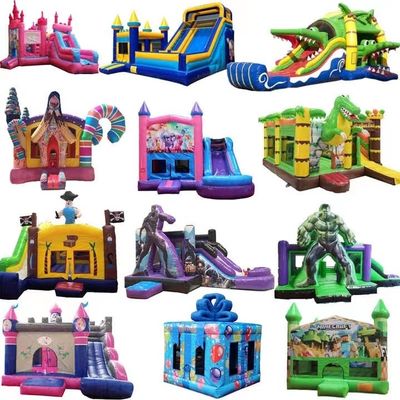子供のための遊園地 内部スライド付き トランポリン オーダーメイド ジャングルライオンキング