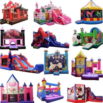 子供のための遊園地 内部スライド付き トランポリン オーダーメイド ジャングルライオンキング