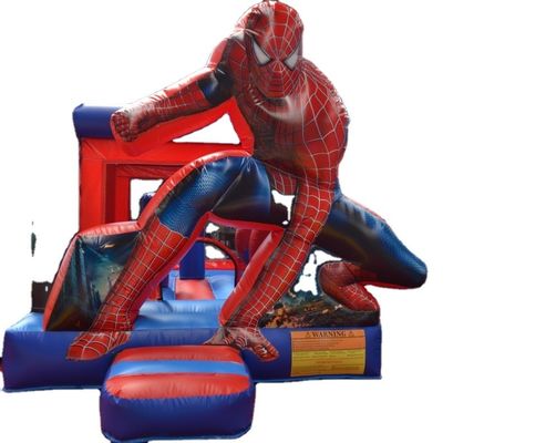 3D スパイダーマン ジャンピングキャッスル スライド用充氣式跳躍ベッド
