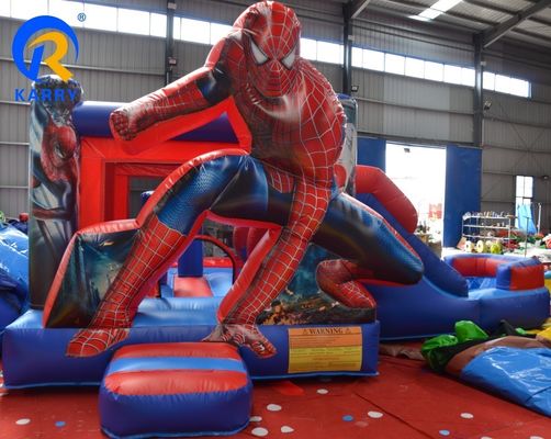 3D スパイダーマン ジャンピングキャッスル スライド用充氣式跳躍ベッド