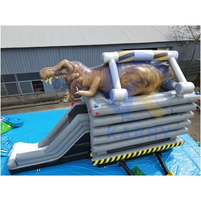 CE規格 充気式キャッスルジャンプ コンボ スライドと水スライドの跳ね返りハウス